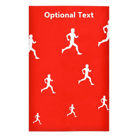 Regular (38cm x 25cm) (Running Icon) - Red - Stretch Polyester (Personalised with Text)