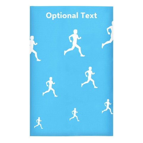 Regular (38cm x 25cm) (Running Icon) - Sky Blue - Stretch Polyester (Personalised with Text)