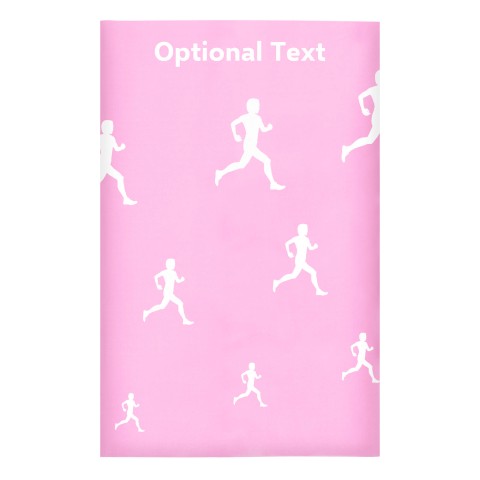 Regular (38cm x 25cm) (Running Icon) - Baby Pink - Stretch Polyester (Personalised with Text)