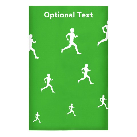 Regular (38cm x 25cm) (Running Icon) - Bright Green - Stretch Polyester (Personalised with Text)