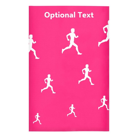 Regular (38cm x 25cm) (Running Icon) - Fuchsia Pink - Stretch Polyester (Personalised with Text)