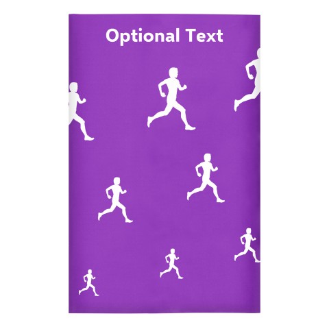 Regular (38cm x 25cm) (Running Icon) - Purple - Stretch Polyester (Personalised with Text)