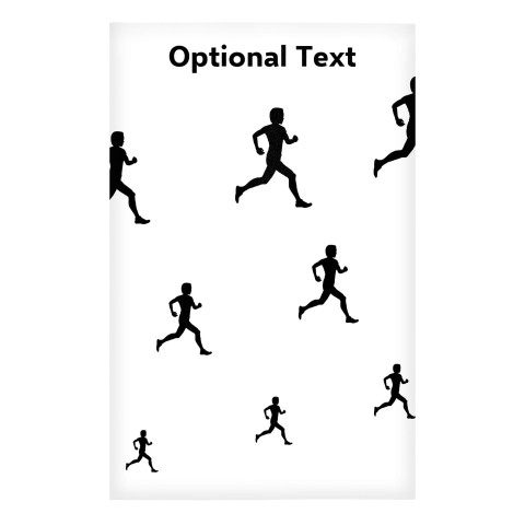 Regular (38cm x 25cm) (Running Icon) - White - Stretch Polyester (Personalised with Text)