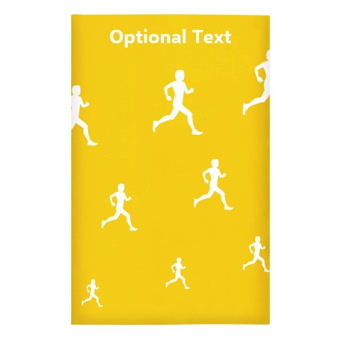 Regular (38cm x 25cm) (Running Icon) - Yellow - Stretch Polyester (Personalised with Text)
