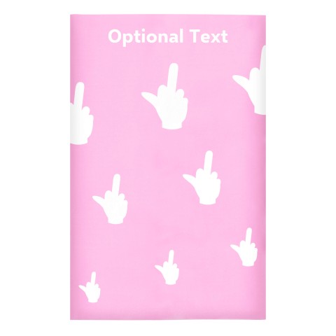 Regular (38cm x 25cm) (Single Finger Icon) - Baby Pink - Stretch Polyester (Personalised with Text)
