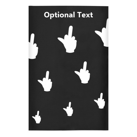 Regular (38cm x 25cm) (Single Finger Icon) - Black - Stretch Polyester (Personalised with Text)