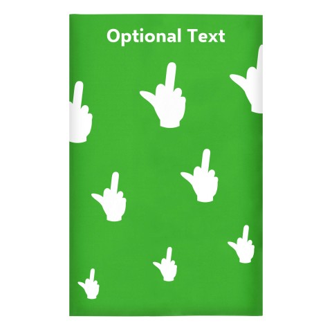 Regular (38cm x 25cm) (Single Finger Icon) - Bright Green - Stretch Polyester (Personalised with Text)