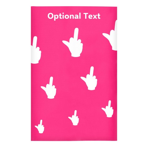 Regular (38cm x 25cm) (Single Finger Icon) - Fuchsia Pink - Stretch Polyester (Personalised with Text)
