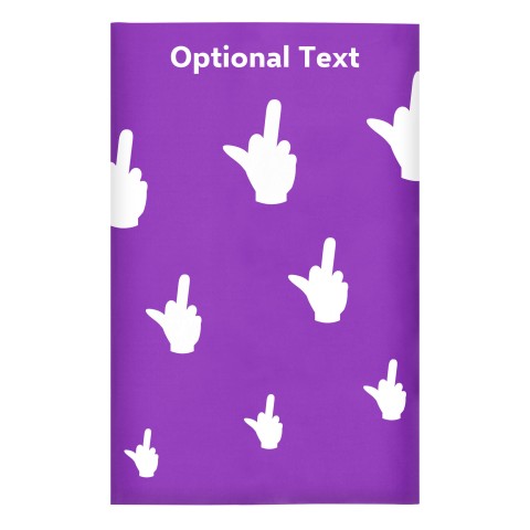 Regular (38cm x 25cm) (Single Finger Icon) - Purple - Stretch Polyester (Personalised with Text)