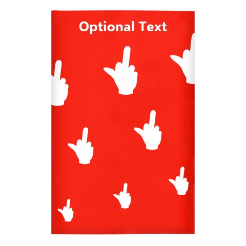 Regular (38cm x 25cm) (Single Finger Icon) - Red - Stretch Polyester (Personalised with Text)