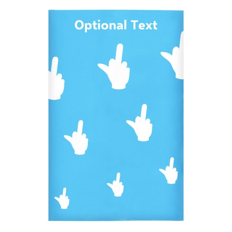 Regular (38cm x 25cm) (Single Finger Icon) - Sky Blue - Stretch Polyester (Personalised with Text)