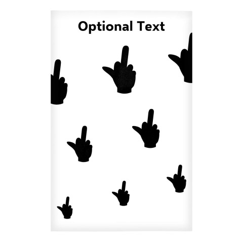 Regular (38cm x 25cm) (Single Finger Icon) - White - Stretch Polyester (Personalised with Text)