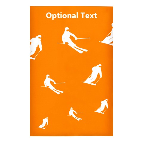 Regular (38cm x 25cm) (Skiing Icon) - Orange - Stretch Polyester (Personalised with Text)