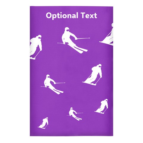 Regular (38cm x 25cm) (Skiing Icon) - Purple - Stretch Polyester (Personalised with Text)