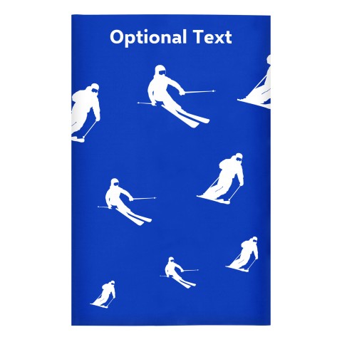 Regular (38cm x 25cm) (Skiing Icon) - Royal Blue - Stretch Polyester (Personalised with Text)