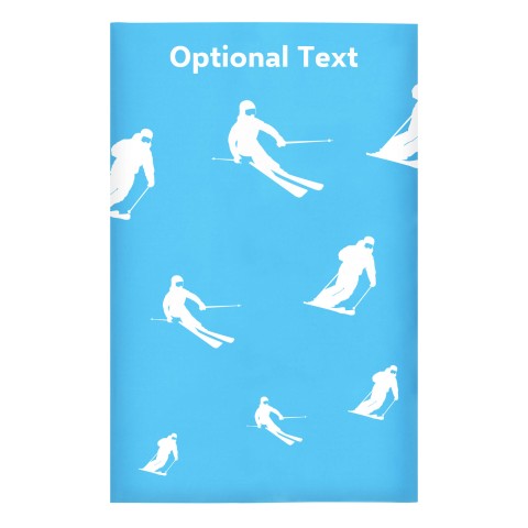 Regular (38cm x 25cm) (Skiing Icon) - Sky Blue - Stretch Polyester (Personalised with Text)
