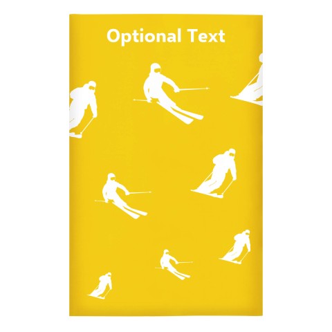 Regular (38cm x 25cm) (Skiing Icon) - Yellow - Stretch Polyester (Personalised with Text)
