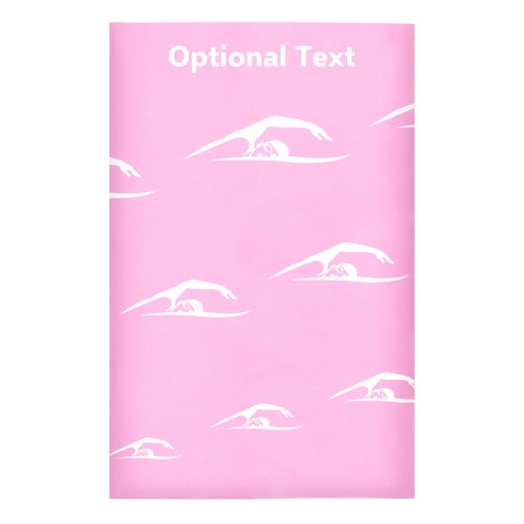 Regular (38cm x 25cm) (Swimming Icon) - Baby Pink - Stretch Polyester (Personalised with Text)