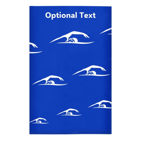 Regular (38cm x 25cm) (Swimming Icon) - Royal Blue - Stretch Polyester (Personalised with Text)