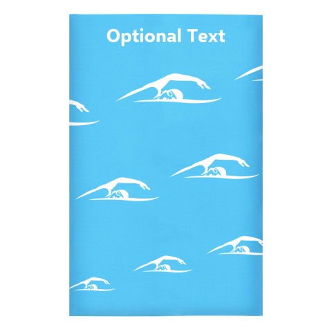 Regular (38cm x 25cm) (Swimming Icon) - Sky Blue - Stretch Polyester (Personalised with Text)