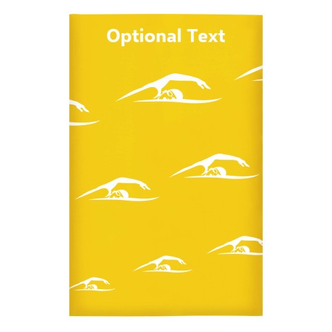 Regular (38cm x 25cm) (Swimming Icon) - Yellow - Stretch Polyester (Personalised with Text)