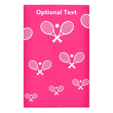 Regular (38cm x 25cm) (Tennis Icon) - Fuchsia Pink - Stretch Polyester (Personalised with Text)