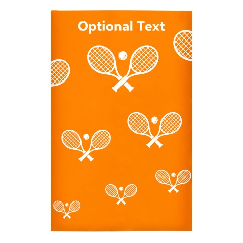 Regular (38cm x 25cm) (Tennis Icon) - Orange - Stretch Polyester (Personalised with Text)