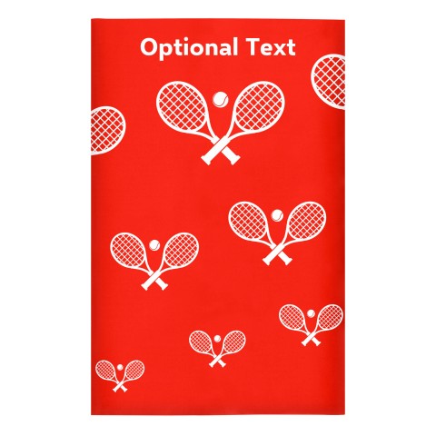 Regular (38cm x 25cm) (Tennis Icon) - Red - Stretch Polyester (Personalised with Text)