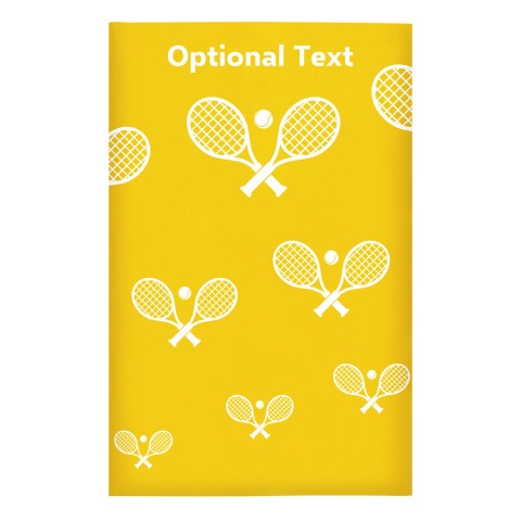 Regular (38cm x 25cm) (Tennis Icon) - Yellow - Stretch Polyester (Personalised with Text)