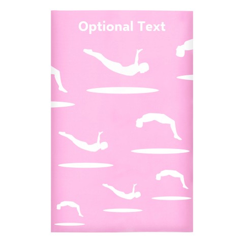 Regular (38cm x 25cm) (Trampolining Icon) - Baby Pink - Stretch Polyester (Personalised with Text)