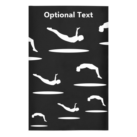 Regular (38cm x 25cm) (Trampolining Icon) - Black - Stretch Polyester (Personalised with Text)