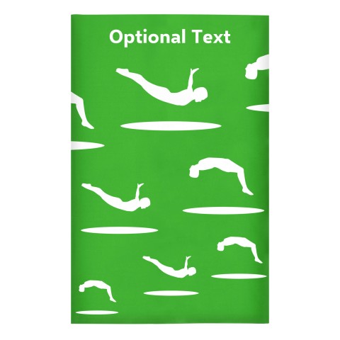 Regular (38cm x 25cm) (Trampolining Icon) - Bright Green - Stretch Polyester (Personalised with Text)