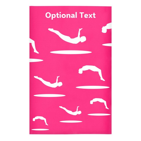 Regular (38cm x 25cm) (Trampolining Icon) - Fuchsia Pink - Stretch Polyester (Personalised with Text)