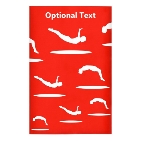 Regular (38cm x 25cm) (Trampolining Icon) - Red - Stretch Polyester (Personalised with Text)