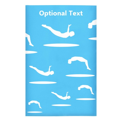 Regular (38cm x 25cm) (Trampolining Icon) - Sky Blue - Stretch Polyester (Personalised with Text)