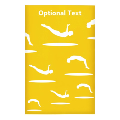 Regular (38cm x 25cm) (Trampolining Icon) - Yellow - Stretch Polyester (Personalised with Text)