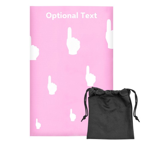Regular (38cm x 25cm) (We Are No. 1 Icon) - Baby Pink - Stretch Polyester (Personalised with Text) with Small Black Storage Pouch