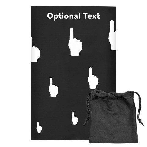 Regular (38cm x 25cm) (We Are No. 1 Icon) - Black - Stretch Polyester (Personalised with Text) with Small Black Storage Pouch