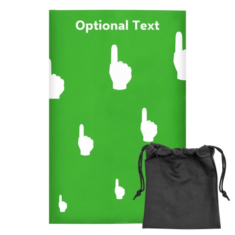 Regular (38cm x 25cm) (We Are No. 1 Icon) - Bright Green - Stretch Polyester (Personalised with Text) with Small Black Storage Pouch