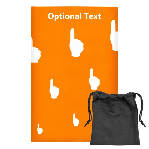 Regular (38cm x 25cm) (We Are No. 1 Icon) - Orange - Stretch Polyester (Personalised with Text) with Small Black Storage Pouch