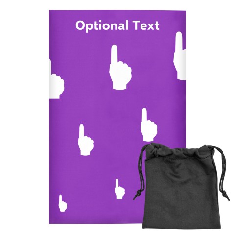 Regular (38cm x 25cm) (We Are No. 1 Icon) - Purple - Stretch Polyester (Personalised with Text) with Small Black Storage Pouch