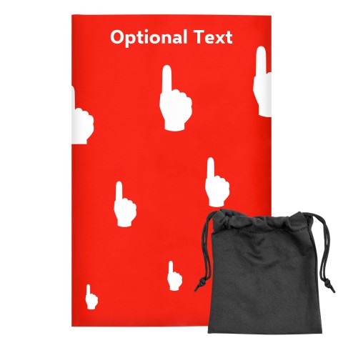 Regular (38cm x 25cm) (We Are No. 1 Icon) - Red - Stretch Polyester (Personalised with Text) with Small Black Storage Pouch