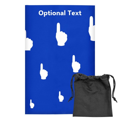Regular (38cm x 25cm) (We Are No. 1 Icon) - Royal Blue - Stretch Polyester (Personalised with Text) with Small Black Storage Pouch