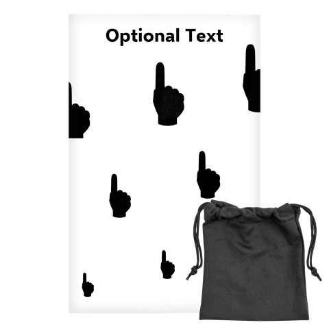 Regular (38cm x 25cm) (We Are No. 1 Icon) - White - Stretch Polyester (Personalised with Text) with Small Black Storage Pouch