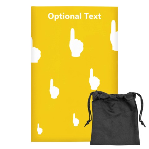 Regular (38cm x 25cm) (We Are No. 1 Icon) - Yellow - Stretch Polyester (Personalised with Text) with Small Black Storage Pouch