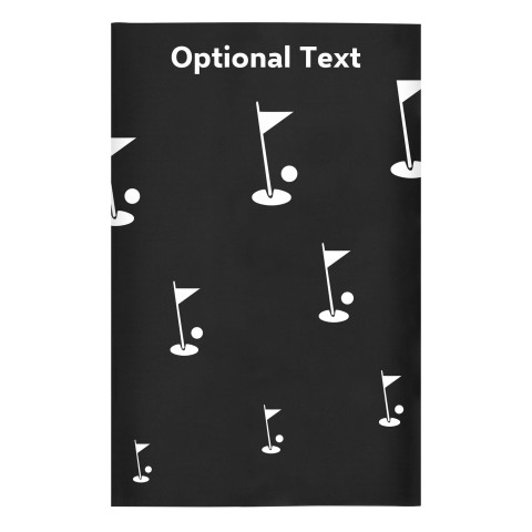 Regular (38cm x 25cm) (Golf Icon) - Black - Stretch Polyester (Personalised with Text)