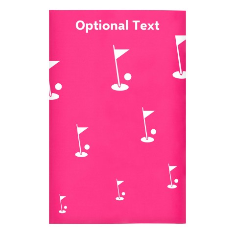 Regular (38cm x 25cm) (Golf Icon) - Fuchsia Pink - Stretch Polyester (Personalised with Text)