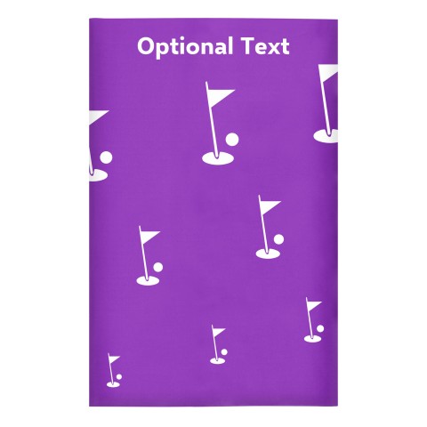 Regular (38cm x 25cm) (Golf Icon) - Purple - Stretch Polyester (Personalised with Text)