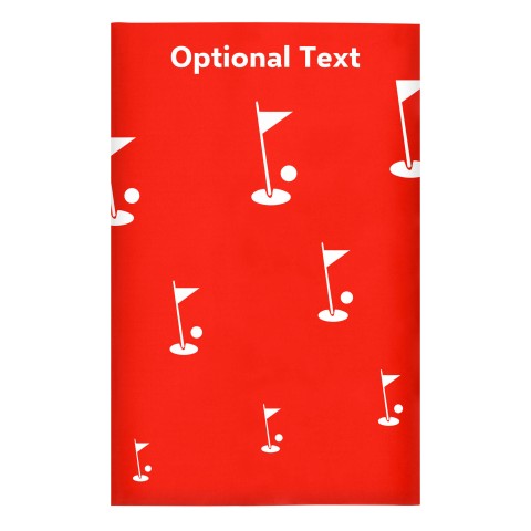Regular (38cm x 25cm) (Golf Icon) - Red - Stretch Polyester (Personalised with Text)