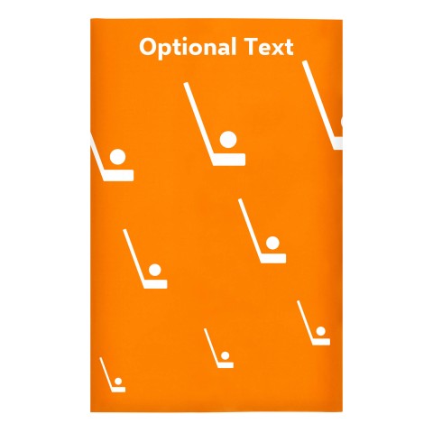 Regular (38cm x 25cm) (Hockey Icon) - Orange - Stretch Polyester (Personalised with Text)
